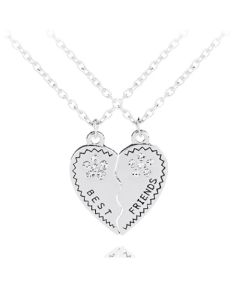 BFF Ketting LGT Jewels Best Friends Heart Zilverkleurig
