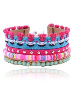 Boho multicolor dames armband met kralen en kwastjes
