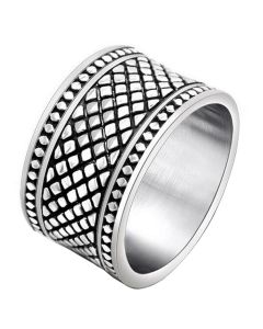 Brede edelstaal heren ring Celtic