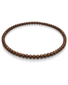 Bruine houten kralen ketting 90cm