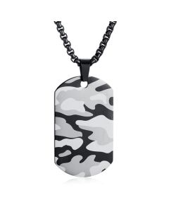 Camouflage Dogtag kettinghanger inclusief ketting