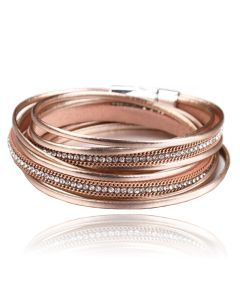 Champagne kleurige dames armband met kristallen
