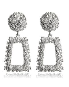 Cilla Chunky Geometrische Oorbellen - Silver