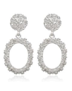 Cilla Chunky Ovale Oorbellen - Silver