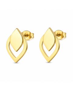 Cilla Jewels Goudkleurige Ear Jacket Oorbellen van Edelstaal met Bladmotief