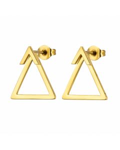 Cilla Jewels Goudkleurige Ear Jacket Oorbellen van Edelstaal met Driehoekmotief