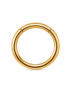 Cilla Jewels Goudkleurige Gladde Damesneusring met Clickersluiting