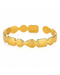 Cilla Jewels Goudkleurige Open Dames Bangle Armband met Organische Vormen