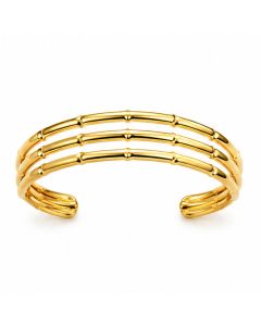 Cilla Jewels Goudkleurige Open Damesarmband met Driedubbel Bamboeprofiel