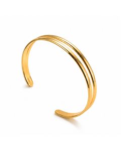 Cilla Jewels Goudkleurige Open Damesarmband met Dubbele Gladde Band