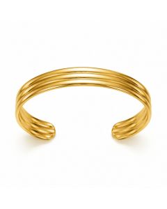 Cilla Jewels Goudkleurige Open Damesarmband met Meervoudig Ribbelprofiel