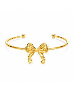 Cilla Jewels Goudkleurige Open Damesarmband met Strik van Edelstaal
