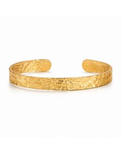 Cilla Jewels Goudkleurige Smalle Dames Bangle Armband met Gehamerde Structuur