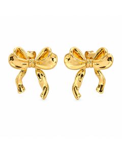 Cilla Jewels Goudkleurige Strik Oorknopjes met Lintdetail