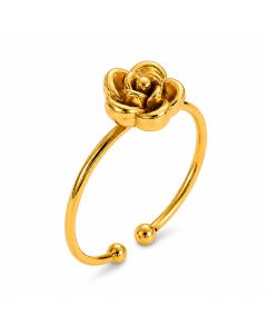 Cilla Jewels Goudkleurige Verstelbare Damesring met Roosmotief