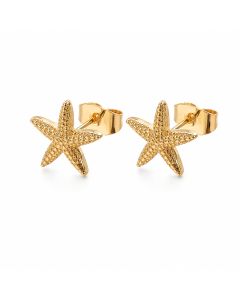 Cilla Jewels Goudkleurige Zeester Oorknopjes met Relief