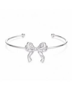 Cilla Jewels Zilverkleurige Open Damesarmband met Strik van Edelstaal