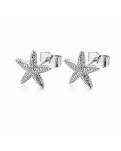 Cilla Jewels Zilverkleurige Zeester Oorknopjes met Relief