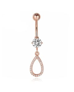 Cilla Navelpiercing met Hangertje - Druppel RosÃ© Goud