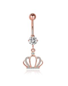 Cilla Navelpiercing met Hangertje - Kroon RosÃ© Goud