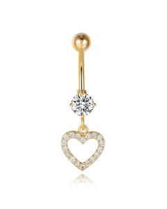 Cilla Navelpiercing met Hart Hangertje Goud