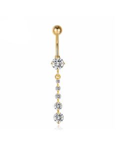 Cilla Navelpiercing van Edelstaal - Zirkonia Goud