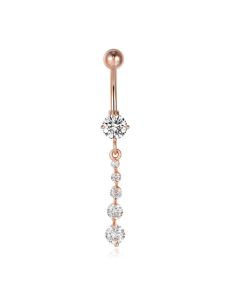 Cilla Navelpiercing van Edelstaal - Zirkonia RosÃ© Goud