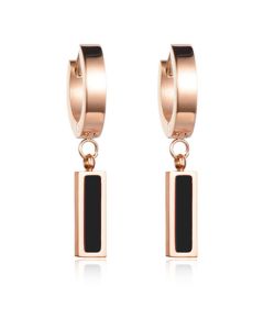 Cilla Jewels oorringen Titanium Rose met Zwart