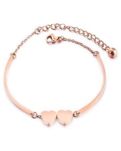 Cilla Jewels Dames Armband Dubbele Hartjes Rose