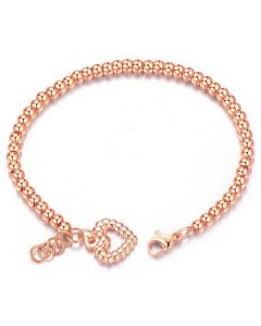 Cilla Jewels Dames Armband Kraalvormig met Hart Rose