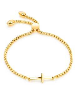 Cilla Jewels Dames Armband met Schuifsluiting en Kruis Goudkleurig