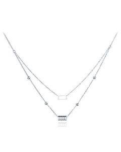 Cilla Jewels dames choker Edelstaal Cylinder Square Zilverkleurig