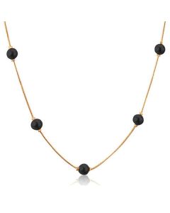 Cilla Jewels dames ketting Edelstaal Verguld Goudkleurig Zwarte Kralen