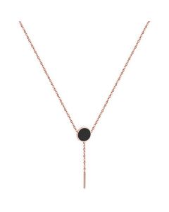 Cilla Jewels dames ketting Edelstaal Verguld Rose Cirkel Staaf