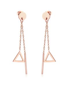 Cilla Jewels Dames oorhangers Edelstaal Staaf Driehoek Rose