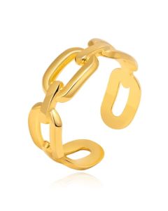 Cilla Jewels Damesring met Ovale Schakels - Verstelbaar