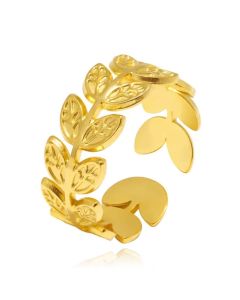 Cilla Jewels Damesring met Romeins Bladmotief - Verstelbaar