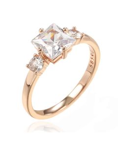 Cilla Jewels Damesring met Vierkante en Dubbele Ronde Zirkonia's