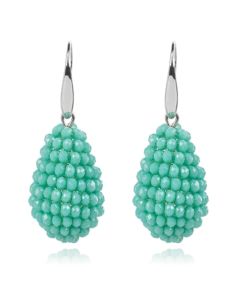 Cilla Jewels Druppel oorhangers Kristal Turquoise