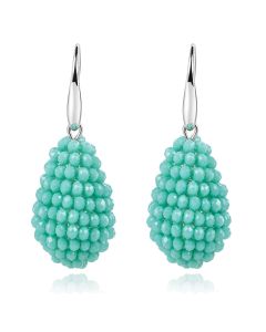 Cilla Jewels Druppel oorhangers Kristal Turquoise