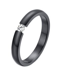 Cilla Jewels edelstaal ring Crystal Black
