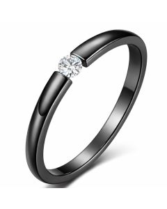 Cilla Jewels edelstaal ring Crystal Black