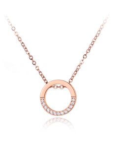 Cilla Jewels ketting Crystal Circle rosegoud Verguld