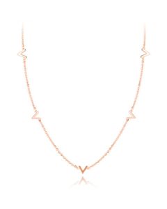Cilla Jewels ketting Letter V Rosegoud Verguld