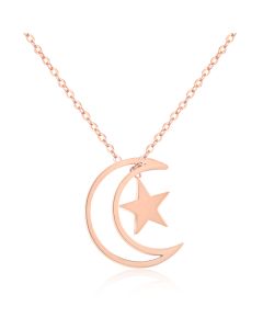 Cilla Jewels ketting Moon Star rosegoud Verguld