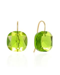 Cilla Jewels Luxe Oorbellen Dames - 925 Zilver, Gouden Afwerking, Groene Zirkonia