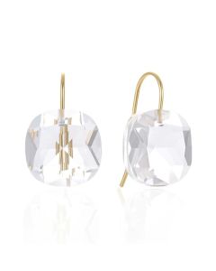 Cilla Jewels Luxe Oorbellen Dames - 925 Zilver, Gouden Afwerking, Transparante Zirkonia