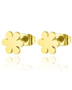 Cilla Jewels oorknoppen Edelstaal Bloem Goudkleurig
