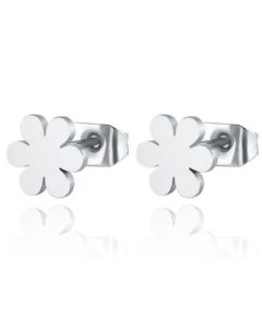Cilla Jewels oorknoppen Edelstaal Bloem Zilverkleurig