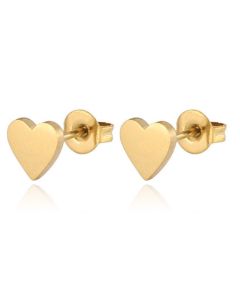 Cilla Jewels oorknoppen Edelstaal Hartje Goudkleurig